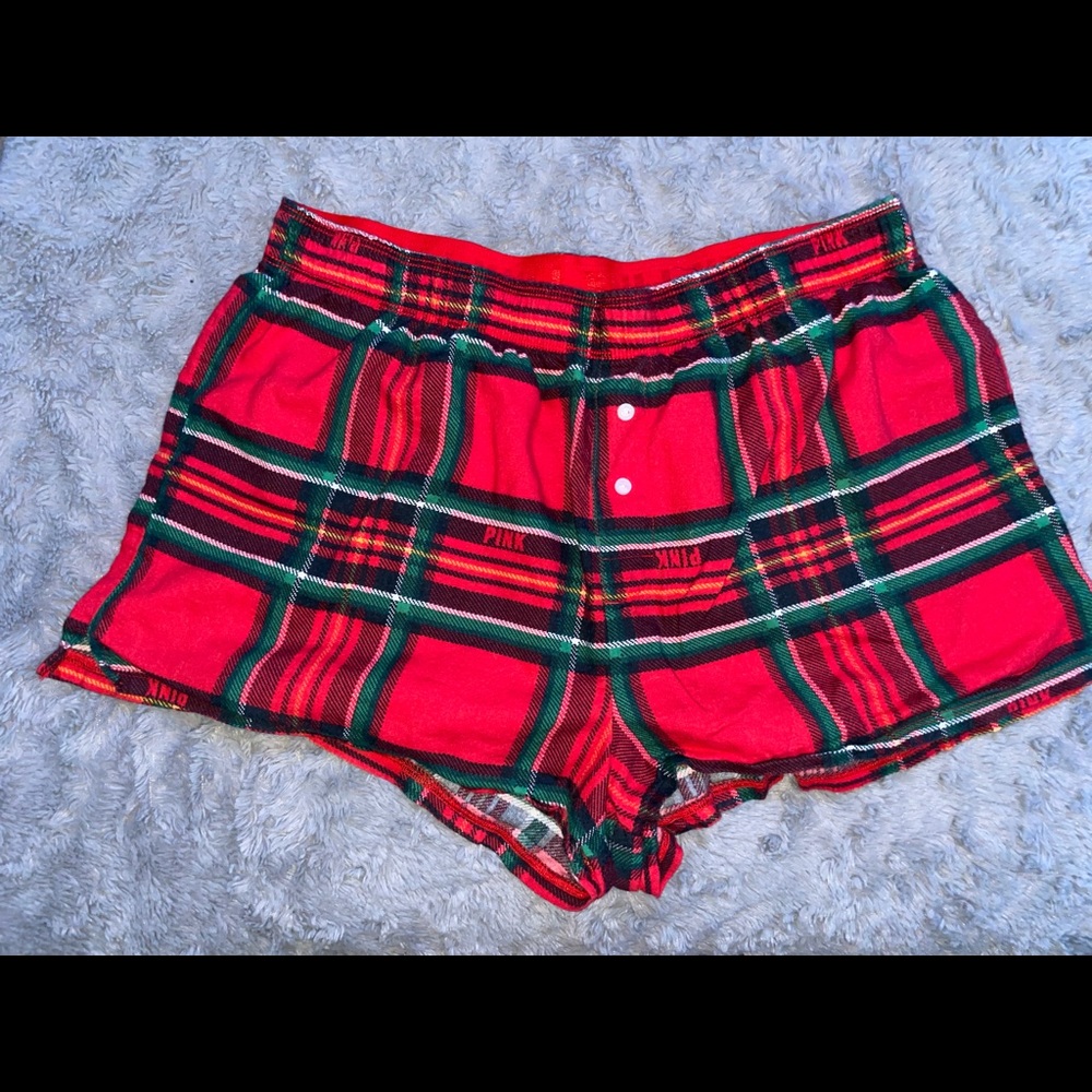 Small Plaid PINK Victoria Secret Sleepwear Shorts
